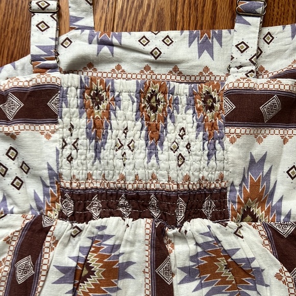 NWT Linen Dress with a spiced orange, lavender and maroon pattern Size M - Picture 4 of 4